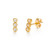 Crystal Bar Stud Earrings - Gold