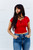 Lola Lace-Up Top - Red