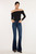 Mid Rise Flare Jeans - Dark Wash