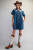 Western Button Down Mini Dress - Denim