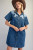 Western Button Down Mini Dress - Denim
