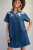 Western Button Down Mini Dress - Denim