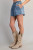 Kyla Elastic Waste Shorts - Denim