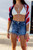 Rhinestone Cowboy Short - Denim