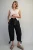 Tied Cuff Mineral Wash Jogger - Black