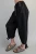 Tied Cuff Mineral Wash Jogger - Black