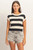 Black and White Stripe Knit Top