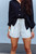 Pin Stripe Summer Shorts - Ivory/Black