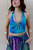Recycled Sari Halter Top - Blue