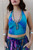 Recycled Sari Halter Top - Blue