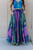 Destiny Silk Skirt - Blue/Pink
