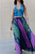 Destiny Silk Skirt - Blue/Pink