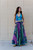 Destiny Silk Skirt - Blue/Pink