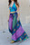 Destiny Silk Skirt - Blue/Pink