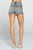 High Rise Frayed Shorts - Distressed Charcoal