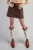 Raw Edge Denim Skirt - Chocolate