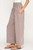 Gingham Linen Wide Leg Pant - Mocha