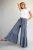Denim Pin Stripe Tiered Palazzo Pants 