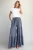 Denim Pin Stripe Tiered Palazzo Pants 