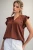 Flutter Sleeve Blouse - Chocolate