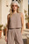 Gingham Linen Scoop Top - Mocha