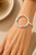 Mixed Metal Round Hook Cuff Bracelet  - Silver/Gold