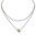 Multi-chain Layered Oval Pendant Necklace - Gold