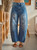 Embroidered Barrel Pants - Medium Wash