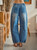 Embroidered Barrel Pants - Medium Wash