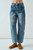 Embroidered Barrel Pants - Medium Wash