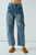 Embroidered Barrel Pants - Medium Wash