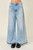 Raw Edge Wide Leg Jeans - Light Wash