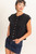 Knit Button Down Top - Black