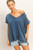 Oversized Mineral Wash V-Neck Tee - Navy