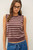 Retro Stripe Sweater Tank - Chocolate