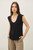 Cotton Slub Scoop Neck tee - Black