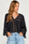 Stevie Boho Lace Trim Blouse - Black