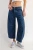 Relaxed Fit Striped Barrel Leg Jean - Dark Wash