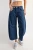 Relaxed Fit Striped Barrel Leg Jean - Dark Wash