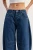 Relaxed Fit Striped Barrel Leg Jean - Dark Wash