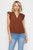 Simple Flutter Sleeve Top - Chocolate