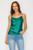 Satin Cowl Neck Top  - Green