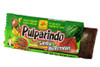 Pulparindo is a soft candy bar that is filled with a hot and salted tamarind pulp, with a delicious watermelon essence. This  bar is covered with a powder sugar that creates the perfect mixture between spicy, sour and sweetness. 