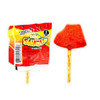 Watermelon hard candy lollipop with a subtle layer of spicy chili powder. This  lollipop is known as "MaraSandia" from the popular brand Mara.