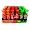 Package with twenty four individual plastic bottles full of flavory and small gums. This rich candies come with the most delicious and popular flavors of mexican sodas which are lemon, cola and orange.