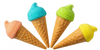 featuring 4 colors of wafer cones with marshmallow