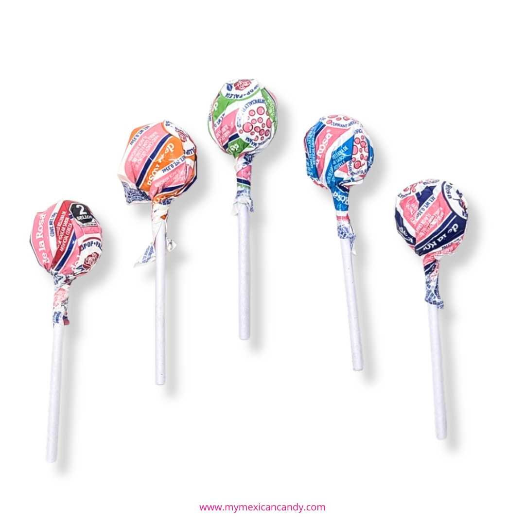De La Rosa Mini JUMBO surtida Bubblegum lollipop 50pc