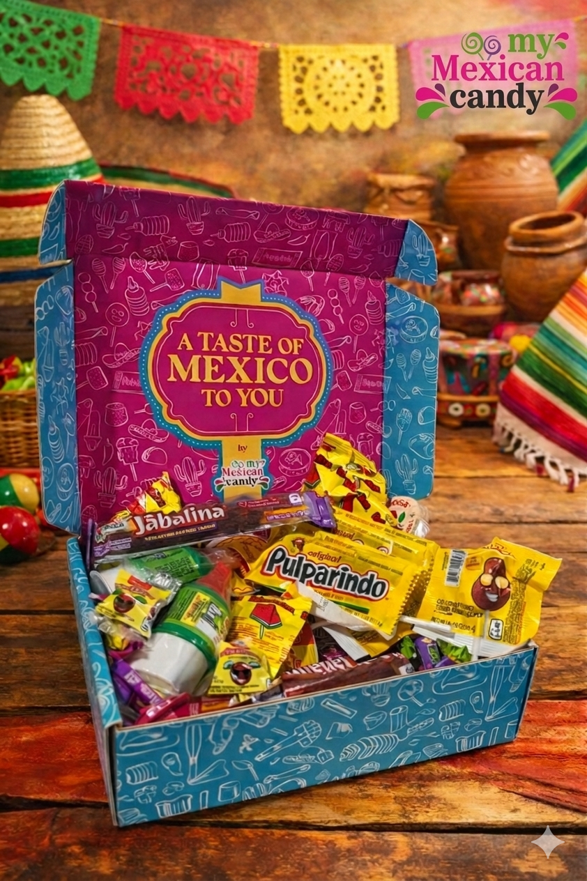 cajita de dulces mexicana con 52 piezas! mazapan, pulparindo, pelon obleas y mas!