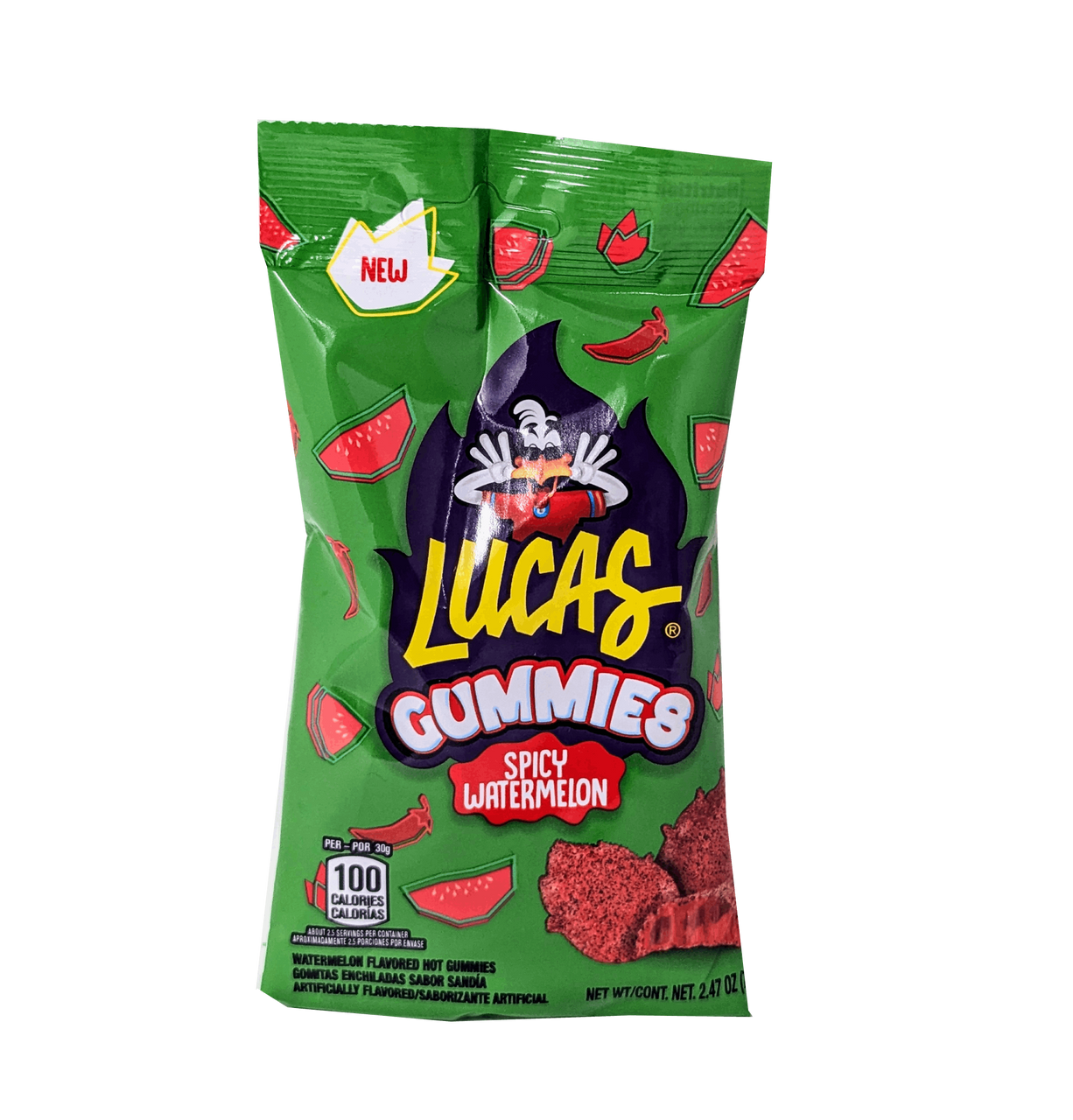 Jelly gummies from the brand of candies "Lucas" flavored with watermelon essence.