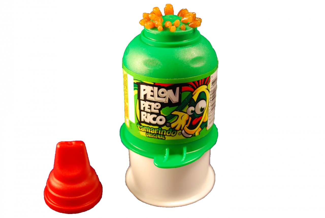 Pelon Pelo Rico is very delicious and yummy soft jell tamarind candy spaghetti strings. Kids will have fun pressing the bottle down and the small strips of candy come up from the bottom.